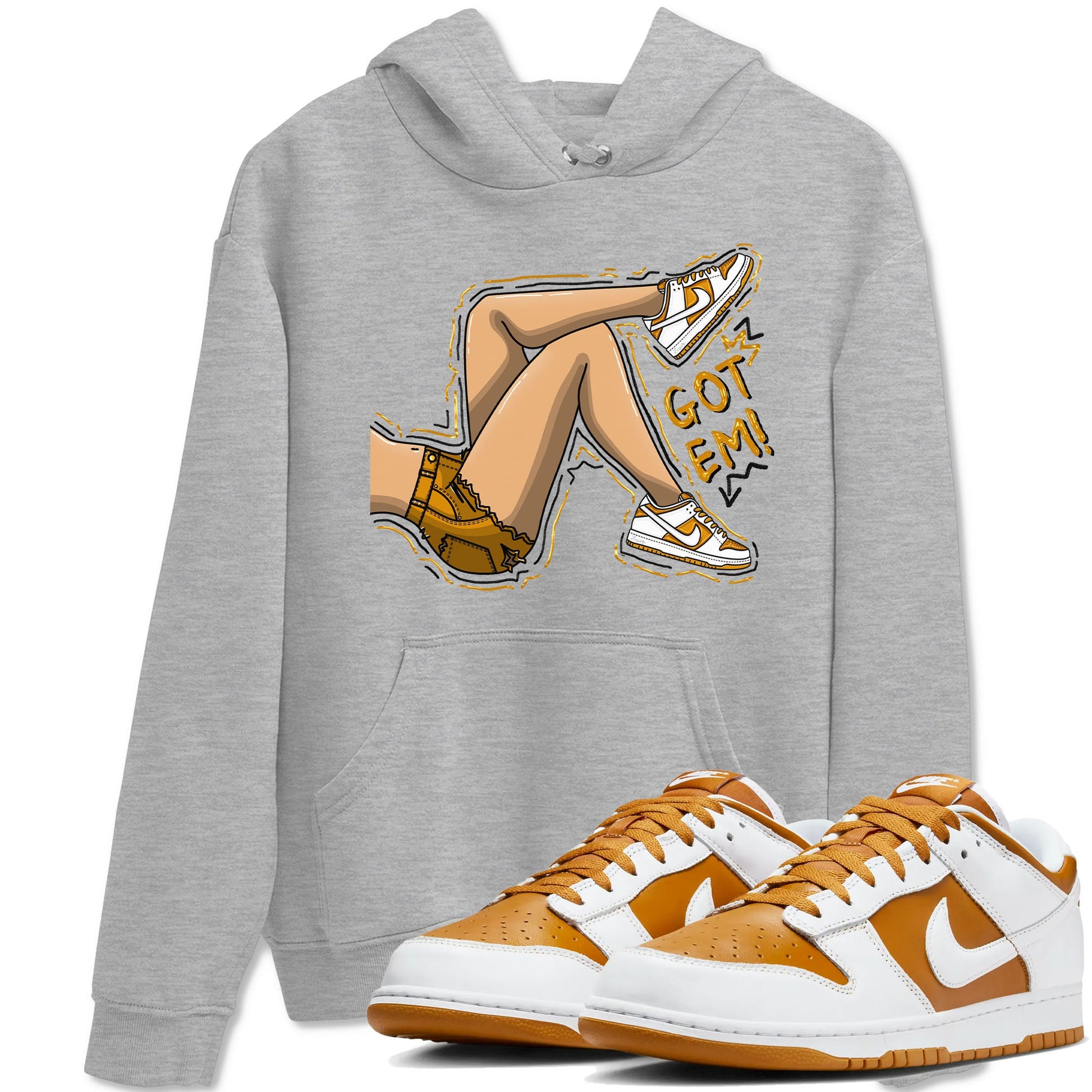 Got Em Legs sneaker match tees to Dark Curry Reverse Curry street fashion brand for shirts to match Jordans SNRT Sneaker Tees Dunk Dark Curry unisex t-shirt Heather Grey 1 unisex shirt
