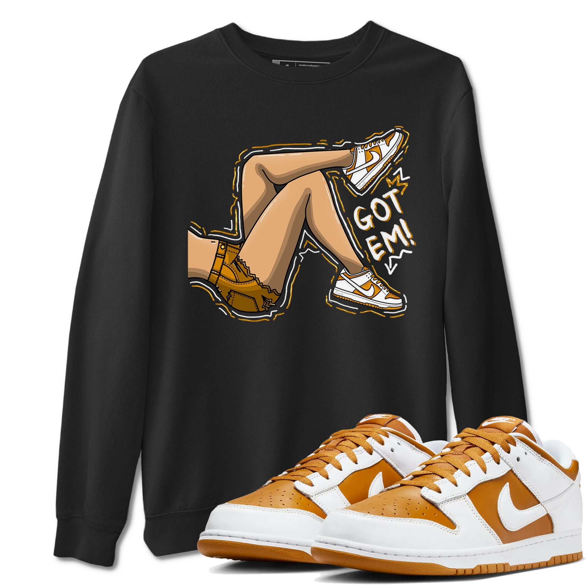 Got Em Legs sneaker match tees to Dark Curry Reverse Curry street fashion brand for shirts to match Jordans SNRT Sneaker Tees Dunk Dark Curry unisex t-shirt Black 1 unisex shirt