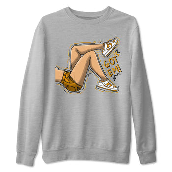 Got Em Legs sneaker match tees to Dark Curry Reverse Curry street fashion brand for shirts to match Jordans SNRT Sneaker Tees Dunk Dark Curry unisex t-shirt Heather Grey 2 unisex shirt
