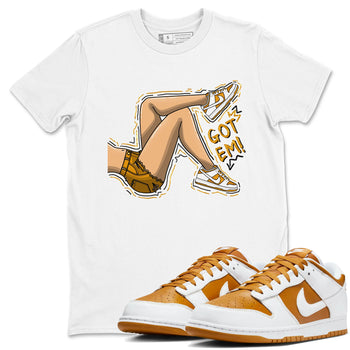 Got Em Legs sneaker match tees to Dark Curry Reverse Curry street fashion brand for shirts to match Jordans SNRT Sneaker Tees Dunk Dark Curry unisex t-shirt White 1 unisex shirt