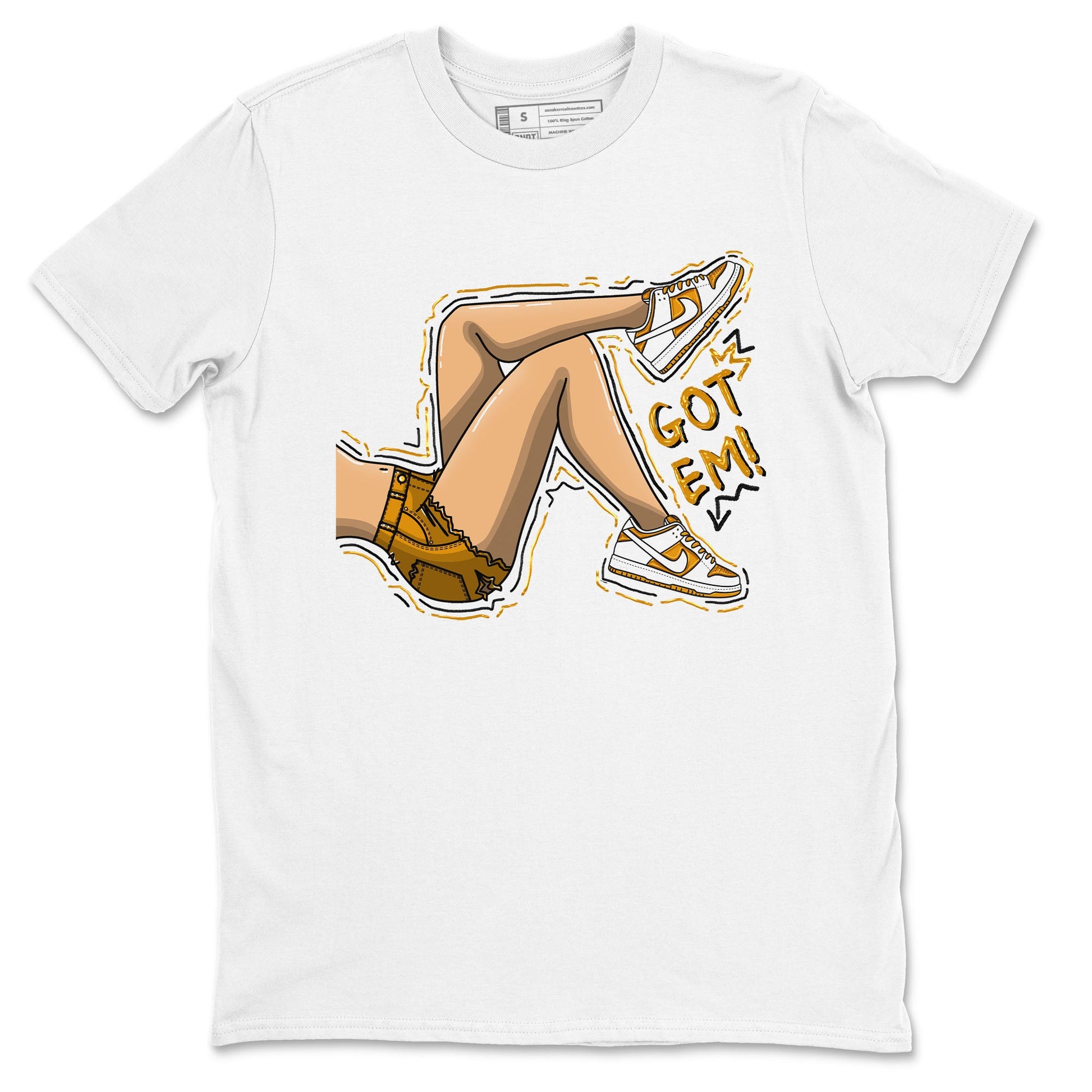 Got Em Legs sneaker match tees to Dark Curry Reverse Curry street fashion brand for shirts to match Jordans SNRT Sneaker Tees Dunk Dark Curry unisex t-shirt White 2 unisex shirt