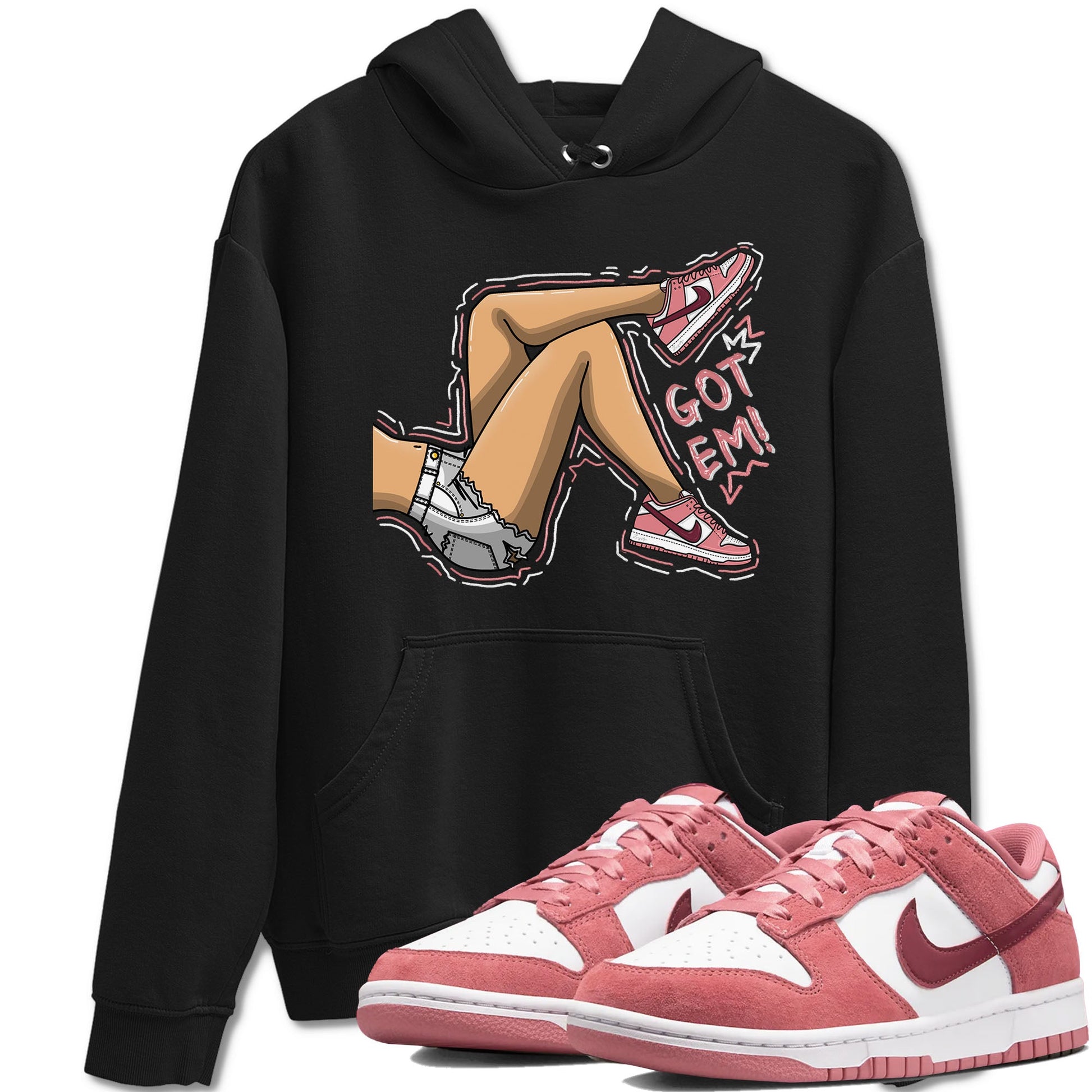Dunk Valentine's Day shirt to match jordans Got Em Legs sneaker tees Dunks Valentine's Day SNRT sneaker Release Tees unisex cotton Black 1 crew neck shirt