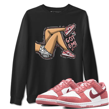 Dunk Valentine's Day shirt to match jordans Got Em Legs sneaker tees Dunks Valentine's Day SNRT sneaker Release Tees unisex cotton Black 1 crew neck shirt