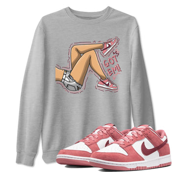 Dunk Valentine's Day shirt to match jordans Got Em Legs sneaker tees Dunks Valentine's Day SNRT sneaker Release Tees unisex cotton Heather Grey 1 crew neck shirt