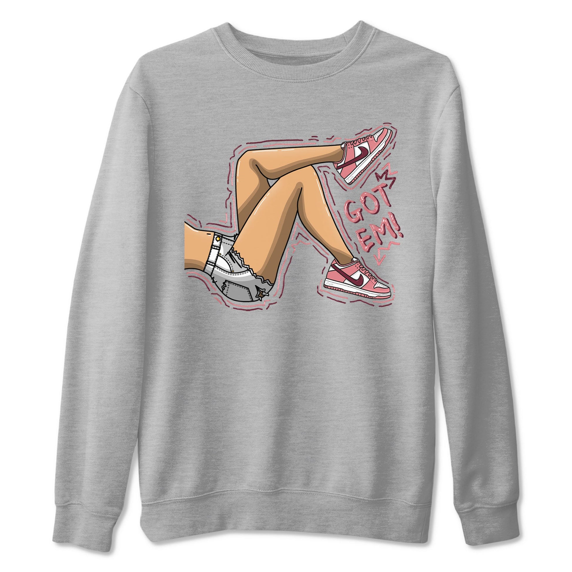 Dunk Valentine's Day shirt to match jordans Got Em Legs sneaker tees Dunks Valentine's Day SNRT sneaker Release Tees unisex cotton Heather Grey 2 crew neck shirt