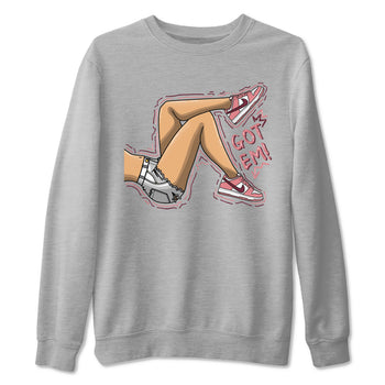 Dunk Valentine's Day shirt to match jordans Got Em Legs sneaker tees Dunks Valentine's Day SNRT sneaker Release Tees unisex cotton Heather Grey 2 crew neck shirt