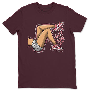 Dunk Valentine's Day shirt to match jordans Got Em Legs sneaker tees Dunks Valentine's Day SNRT sneaker Release Tees unisex cotton Maroon 2 crew neck shirt