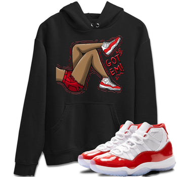 Jordan 11 Cherry Sneaker Match Tees Got Em Legs Sneaker Tees Jordan 11 Cherry Sneaker Release Tees Unisex Shirts