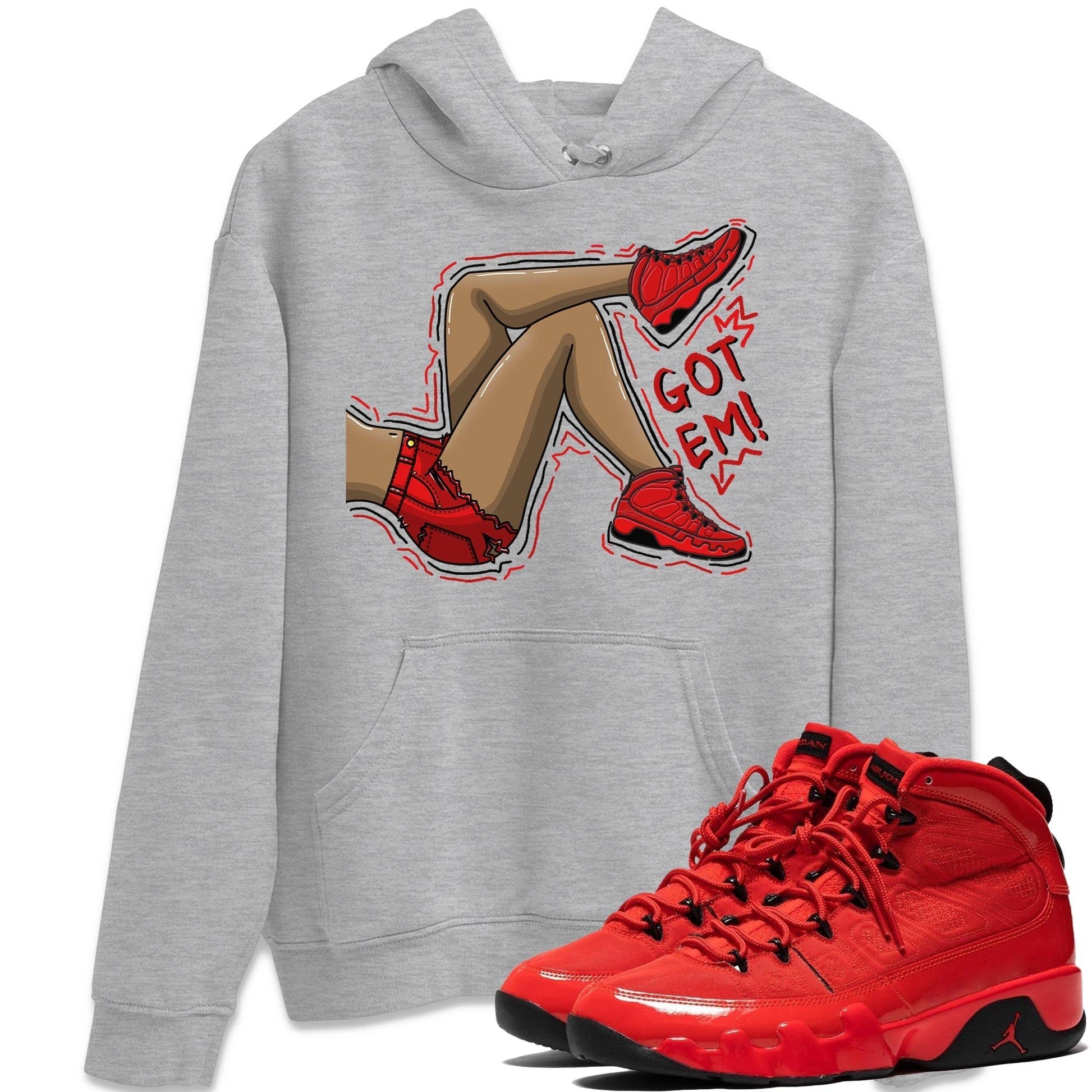 Jordan 9 Chile Red Sneaker Match Tees Got Em Legs Sneaker Tees Jordan 9 Chile Red Sneaker Release Tees Unisex Shirts