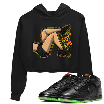 Nike Dunk Mid Premium shirt to match jordans Got Em Legs sneaker tees Nike Dunk Mid Halloween SNRT Sneaker Tees Sneaker Matching Clothing Brand Black 1 Crop T-Shirt