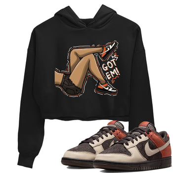 Nike Low Dunk Red Panda shirt to match jordans Got Em Legs sneaker tees Nike Dunk Red Panda SNRT Sneaker Tees Black 1 Crop T-Shirt