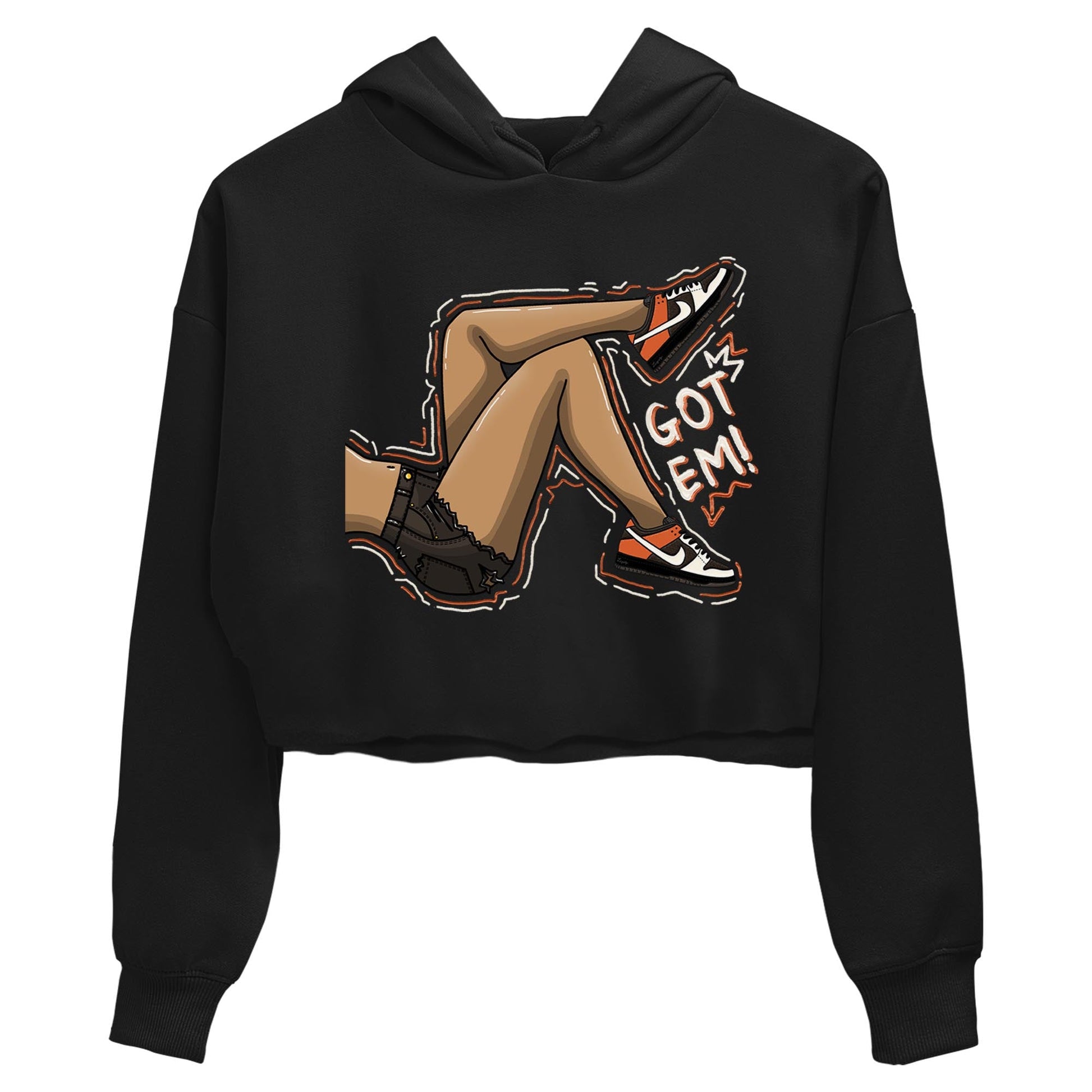 Nike Low Dunk Red Panda shirt to match jordans Got Em Legs sneaker tees Nike Dunk Red Panda SNRT Sneaker Tees Black 2 Crop T-Shirt