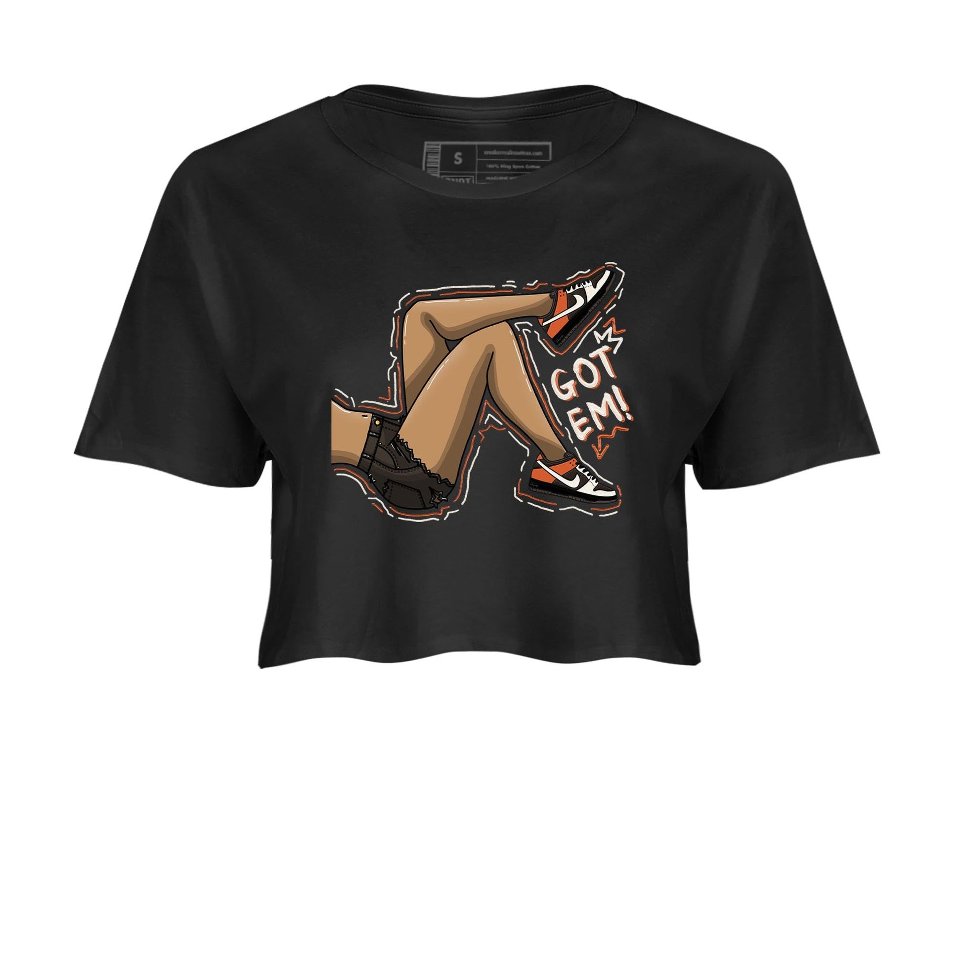 Nike Low Dunk Red Panda shirt to match jordans Got Em Legs sneaker tees Nike Dunk Red Panda SNRT Sneaker Tees Black 2 Crop T-Shirt