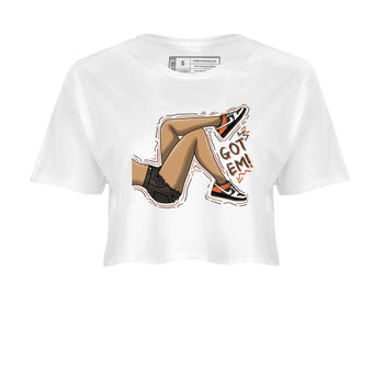 Nike Low Dunk Red Panda shirt to match jordans Got Em Legs sneaker tees Nike Dunk Red Panda SNRT Sneaker Tees White 2 Crop T-Shirt