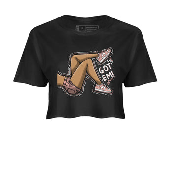 Nike Dunks Low Rose Whisper shirt to match jordans Got Em Legs sneaker tees Nike Dunk Rose Whisper SNRT Sneaker Release Tees Black 2 Crop T-Shirt
