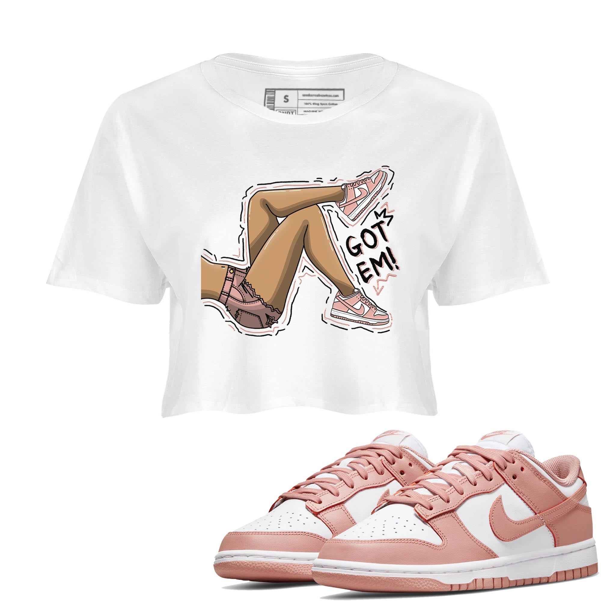 Nike Dunk Rose Whisper | Got Em Legs Crop T-Shirt | SNRT Sneaker
