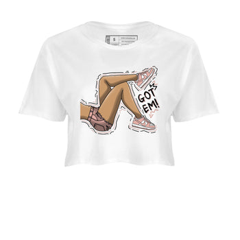 Nike Dunks Low Rose Whisper shirt to match jordans Got Em Legs sneaker tees Nike Dunk Rose Whisper SNRT Sneaker Release Tees White 2 Crop T-Shirt