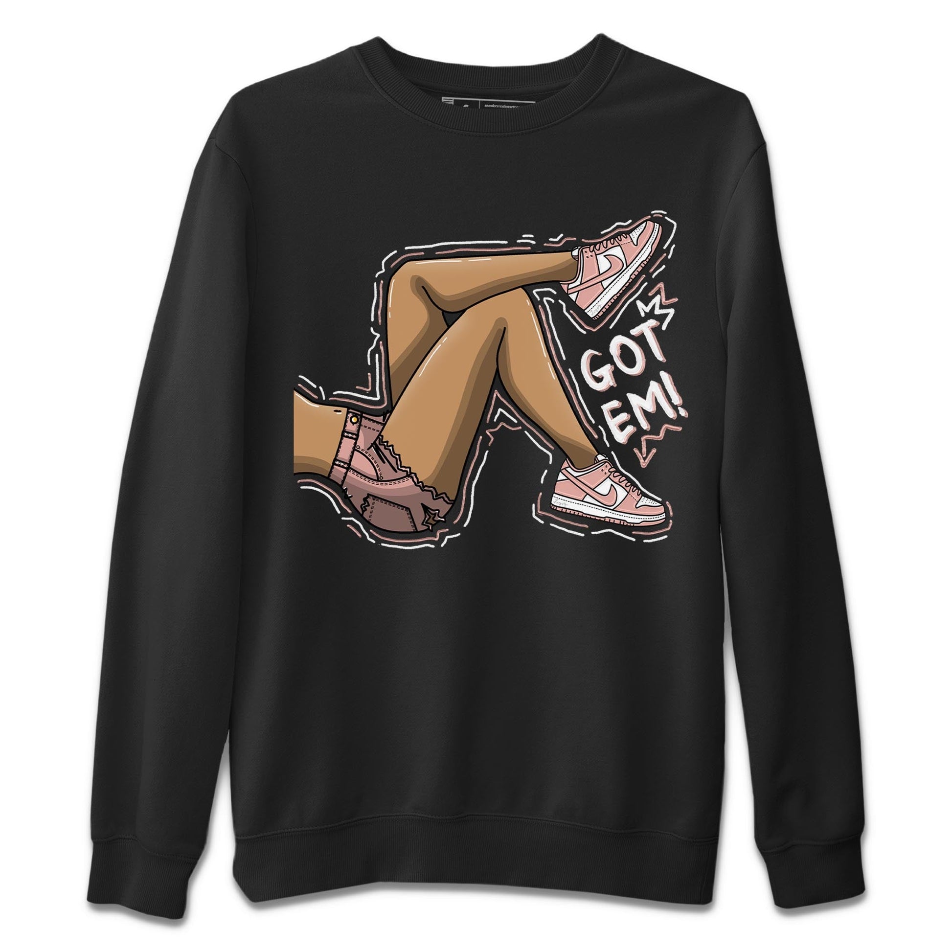Nike Dunks Low Rose Whisper shirt to match jordans Got Em Legs sneaker tees Nike Dunk Rose Whisper SNRT Sneaker Release Tees Unisex Black 2 T-Shirt