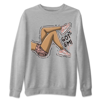 Nike Dunks Low Rose Whisper shirt to match jordans Got Em Legs sneaker tees Nike Dunk Rose Whisper SNRT Sneaker Release Tees Unisex Heather Grey 2 T-Shirt