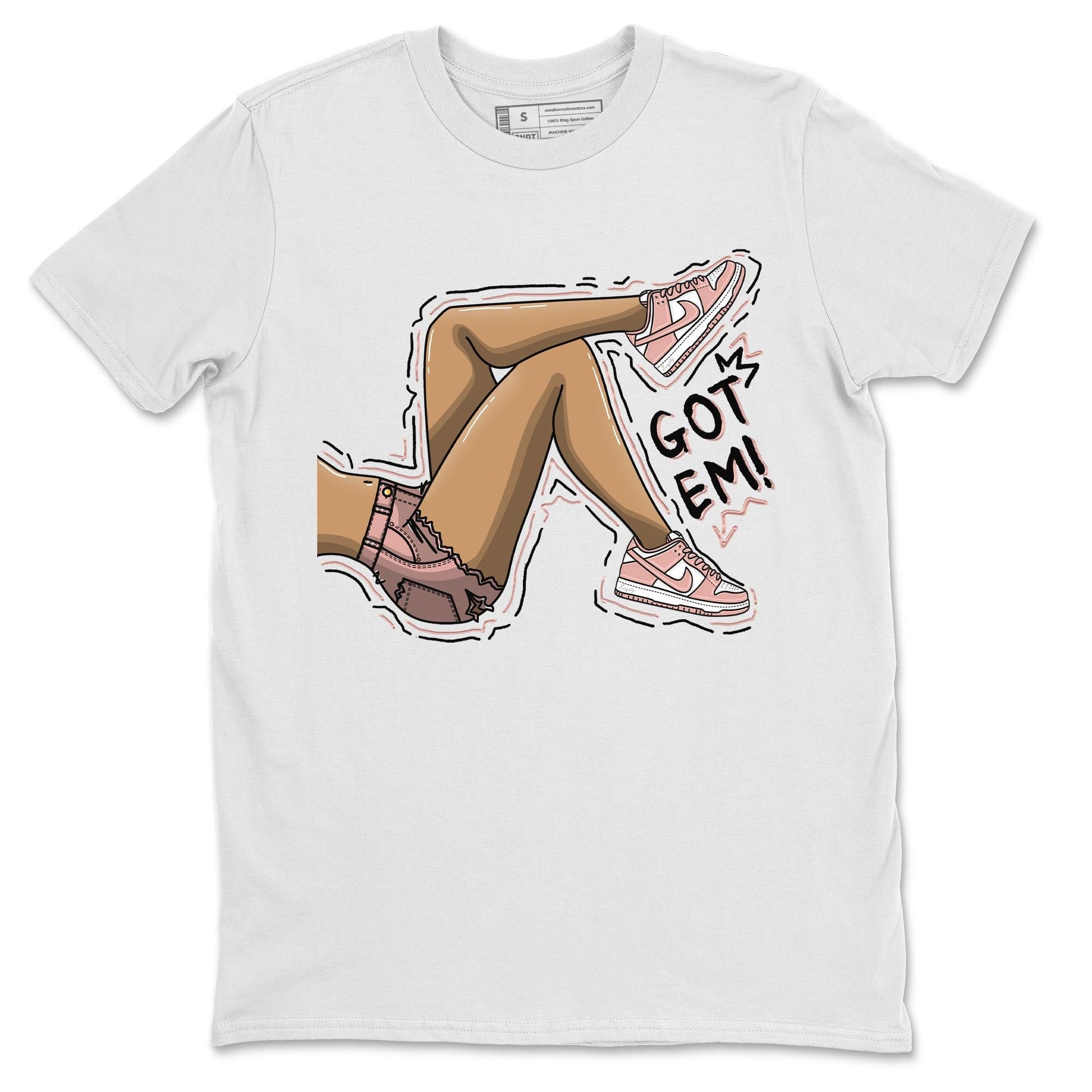 Nike Dunks Low Rose Whisper shirt to match jordans Got Em Legs sneaker tees Nike Dunk Rose Whisper SNRT Sneaker Release Tees Unisex White 2 T-Shirt