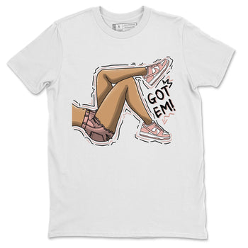Nike Dunks Low Rose Whisper shirt to match jordans Got Em Legs sneaker tees Nike Dunk Rose Whisper SNRT Sneaker Release Tees Unisex White 2 T-Shirt
