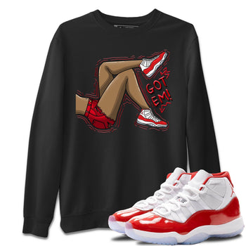 Jordan 11 Cherry Sneaker Match Tees Got Em Legs Sneaker Tees Jordan 11 Cherry Sneaker Release Tees Unisex Shirts
