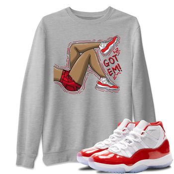 Jordan 11 Cherry Sneaker Match Tees Got Em Legs Sneaker Tees Jordan 11 Cherry Sneaker Release Tees Unisex Shirts