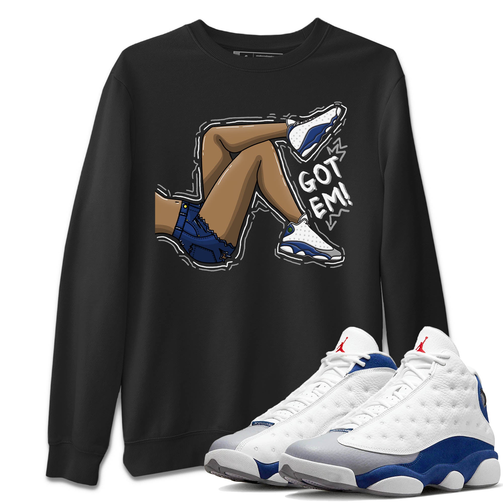 Jordan 13 French Blue Sneaker Match Tees Got Em Legs Sneaker Tees Jordan 13 French Blue Sneaker Release Tees Unisex Shirts