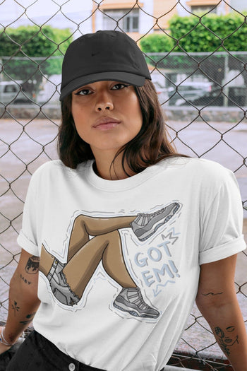 Jordan 11 Cool Grey Sneaker Match Tees Got Em Legs Sneaker Tees Jordan 11 Cool Grey Sneaker Release Tees Unisex Shirts