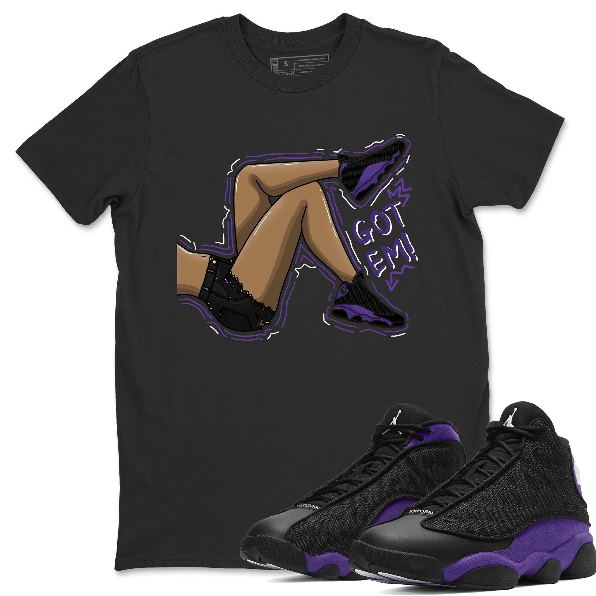 Jordan 13 Court Purple Sneaker Match Tees Got Em Legs Sneaker Tees Jordan 13 Court Purple Sneaker Release Tees Unisex Shirts
