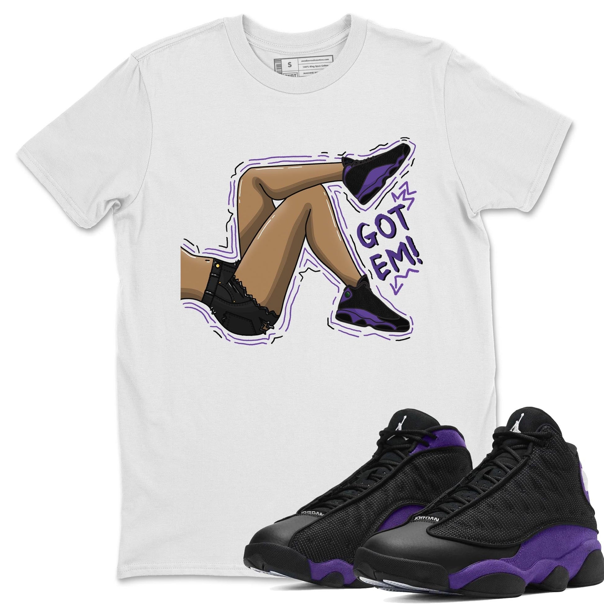 Jordan 13 Court Purple, Got Em Legs Unisex Shirts