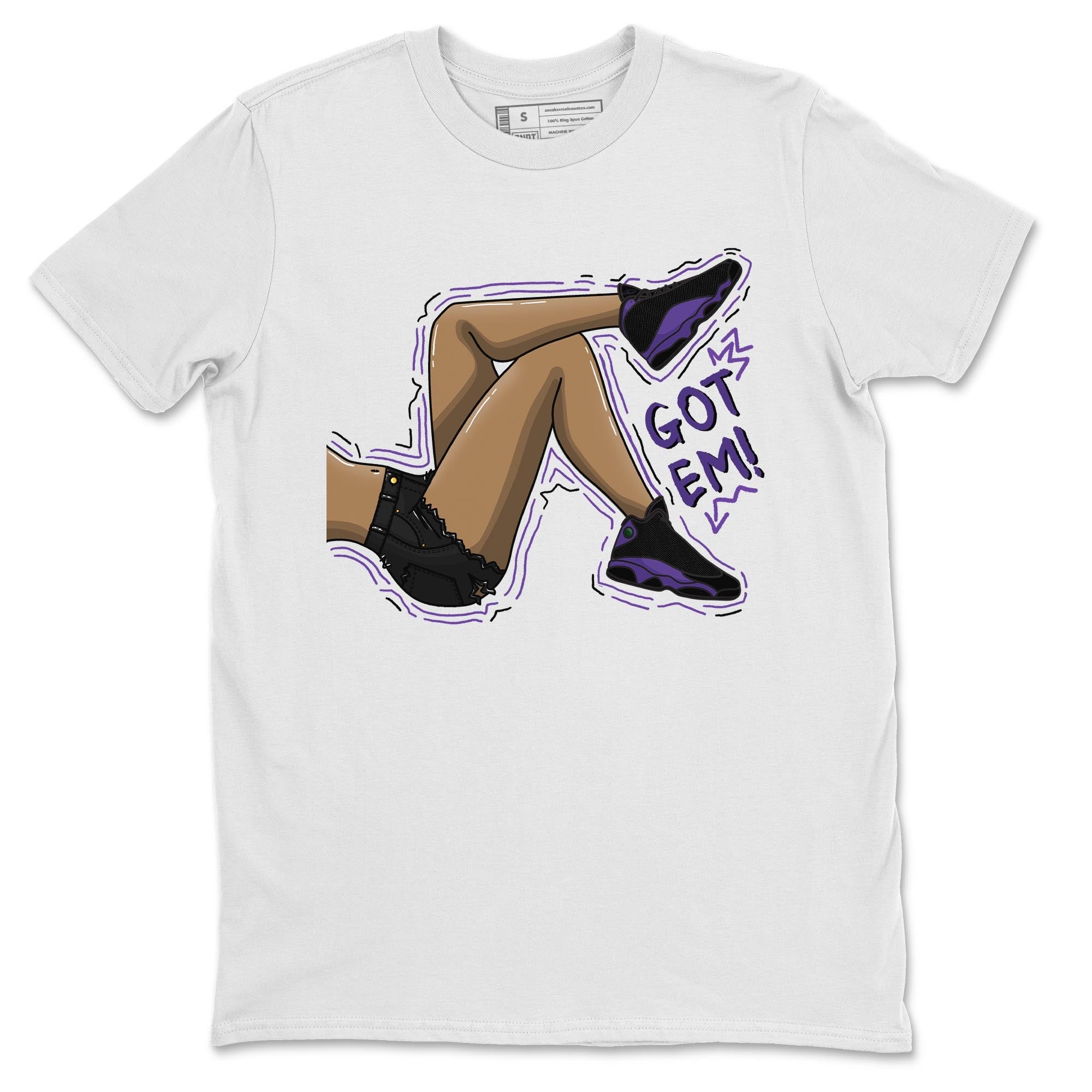 Purple and white jordan 13 shirt best sale