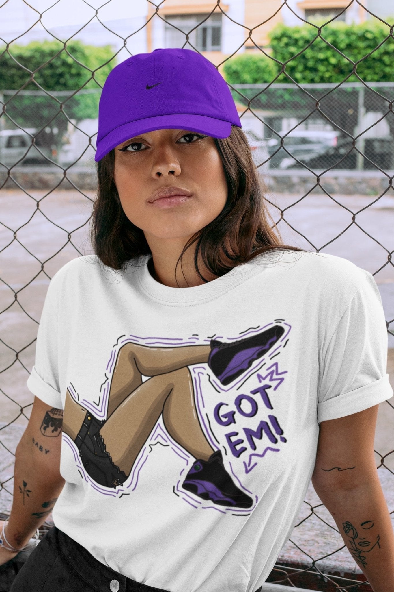 Jordan 13 Court Purple Sneaker Match Tees Got Em Legs Sneaker Tees Jordan 13 Court Purple Sneaker Release Tees Unisex Shirts