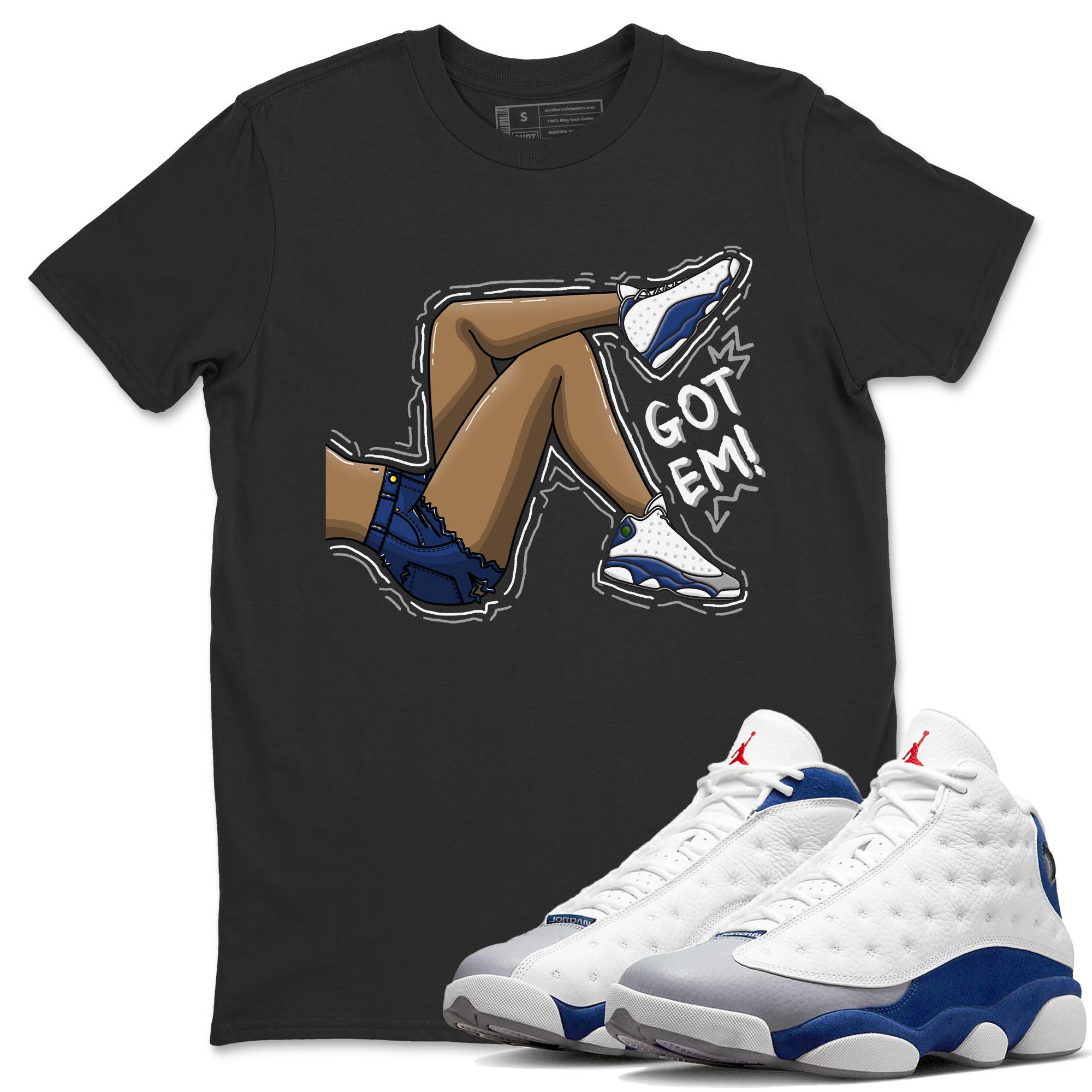 Jordan 13 French Blue Sneaker Match Tees Got Em Legs Sneaker Tees Jordan 13 French Blue Sneaker Release Tees Unisex Shirts