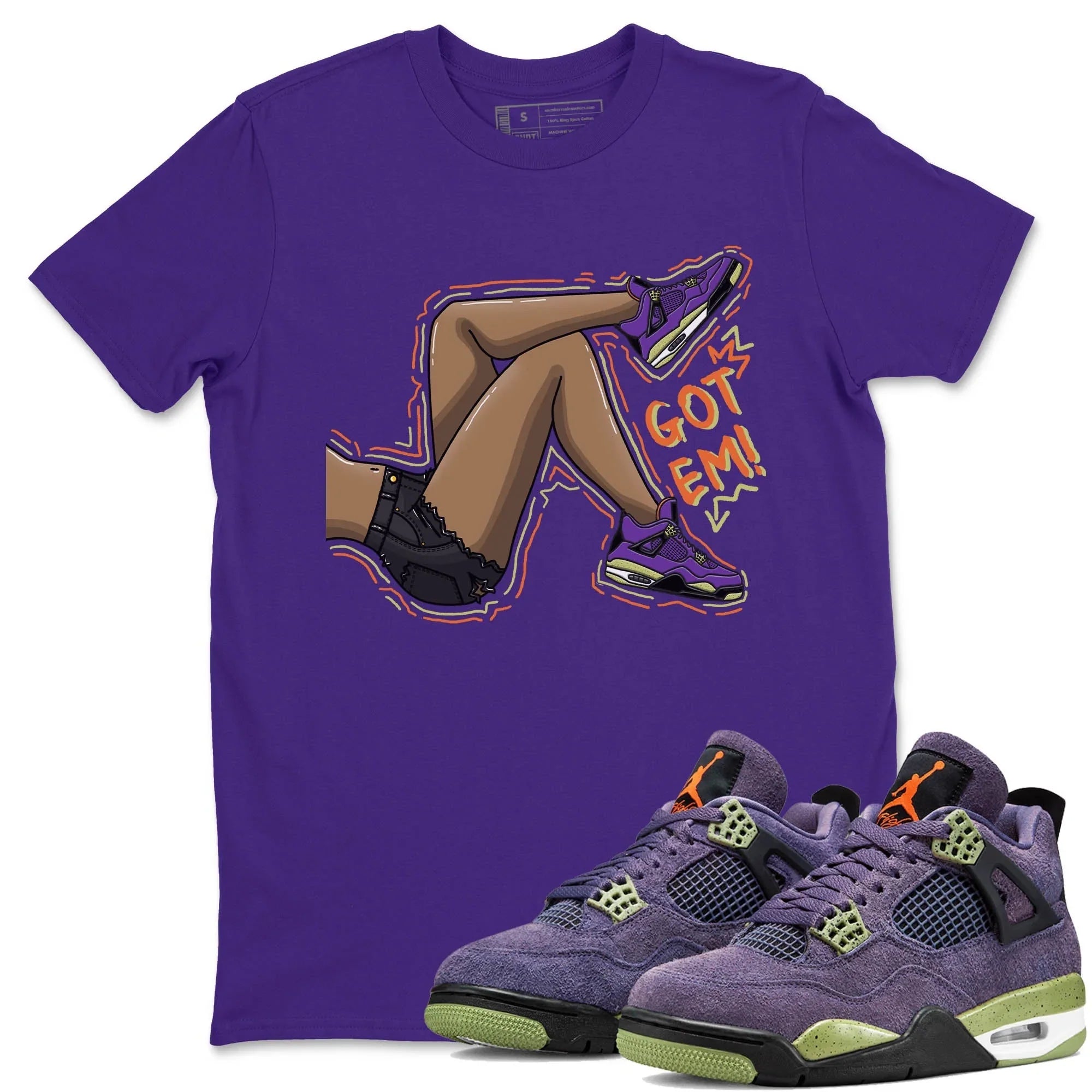 Jordan 4 Canyon Purple Sneaker Match Tees Got Em Legs Sneaker Tees Jordan 4 Canyon Purple Sneaker Release Tees Unisex Shirts