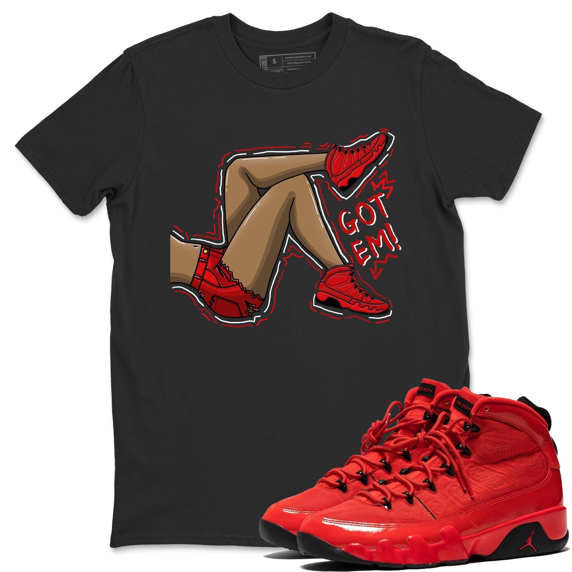 Jordan 9 Chile Red Sneaker Match Tees Got Em Legs Sneaker Tees Jordan 9 Chile Red Sneaker Release Tees Unisex Shirts