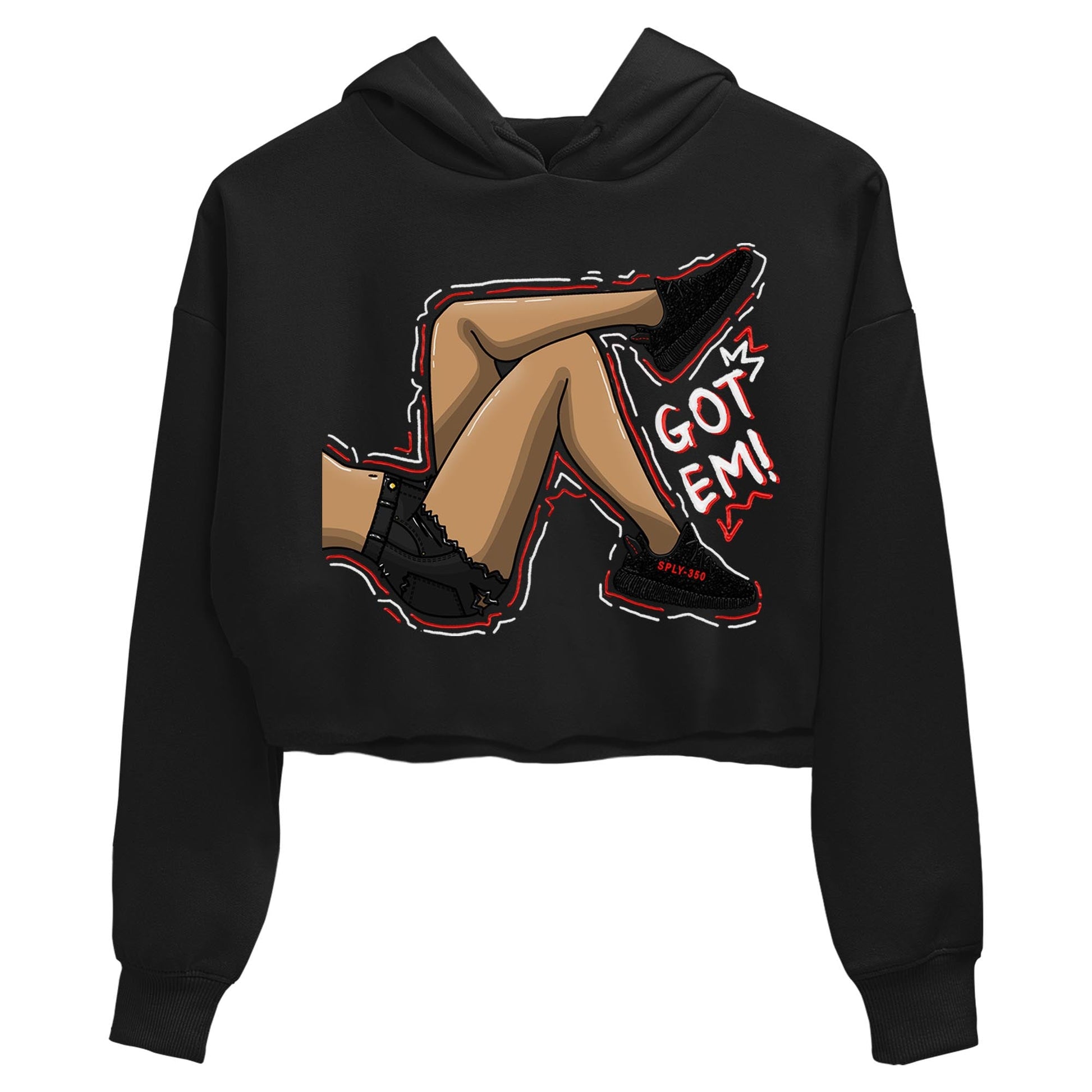 Yeezy 350 Bred shirt to match jordans Got Em Legs sneaker tees Yeezy Boost 350 V2 Bred SNRT Sneaker Release Tees Black 2 Crop T-Shirt