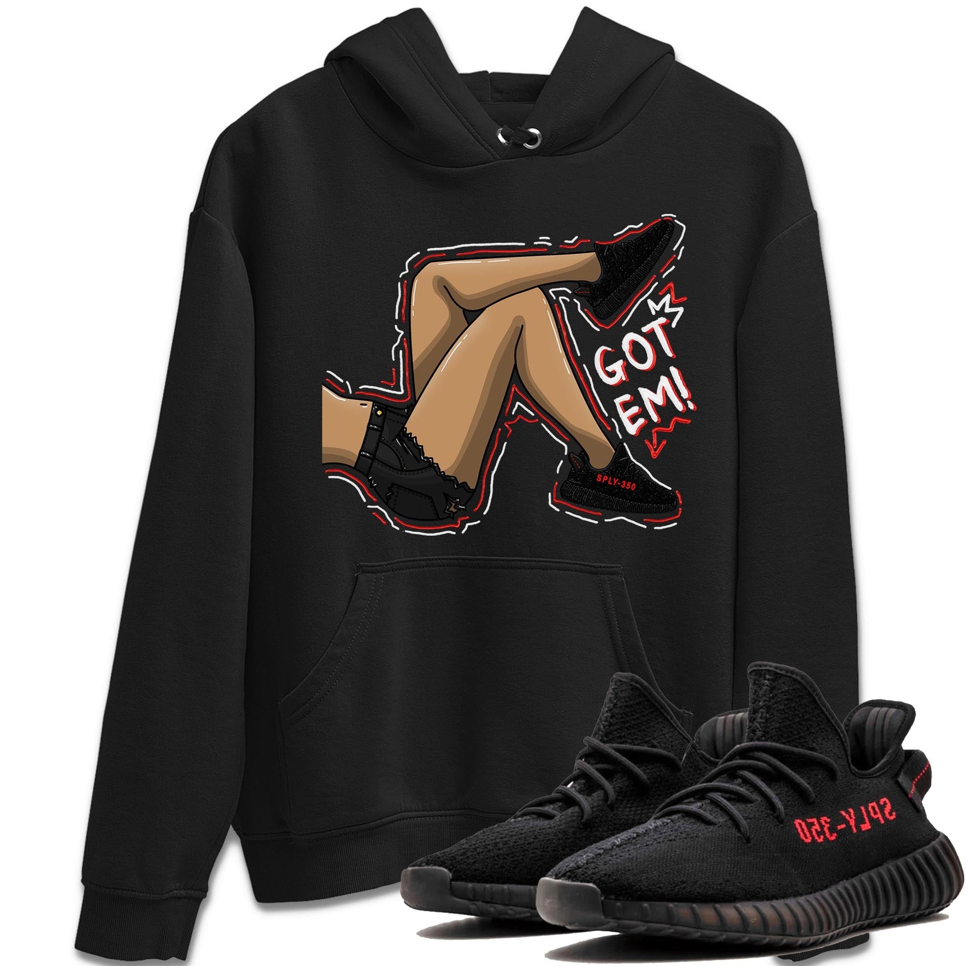 Yeezy 350 Bred shirt to match jordans Got Em Legs sneaker tees Yeezy Boost 350 V2 Bred SNRT Sneaker Release Tees Unisex Black 1 T-Shirt