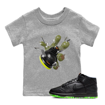 Dunk Mid Premium shirt to match jordans Got Em Zombie sneaker tees halloween horror nights Nike Dunk Halloween SNRT Sneaker Release Tees Baby Toddler Heather Grey 1 T-Shirt