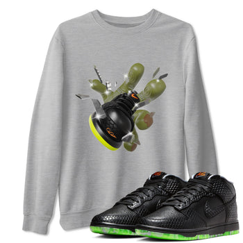 Dunk Mid Premium shirt to match jordans Got Em Zombie sneaker tees halloween horror nights Nike Dunk Halloween SNRT Sneaker Release Tees Unisex Heather Grey 1 T-Shirt