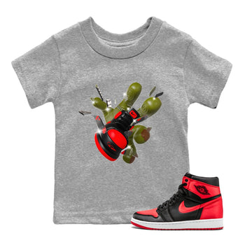 Air Jordan 1 Satin Bred shirt to match jordans Got Em Zombie Hand sneaker tees halloween dress AJ1 Satin Bred SNRT Sneaker Release Tees Baby Toddler Heather Grey 1 T-Shirt