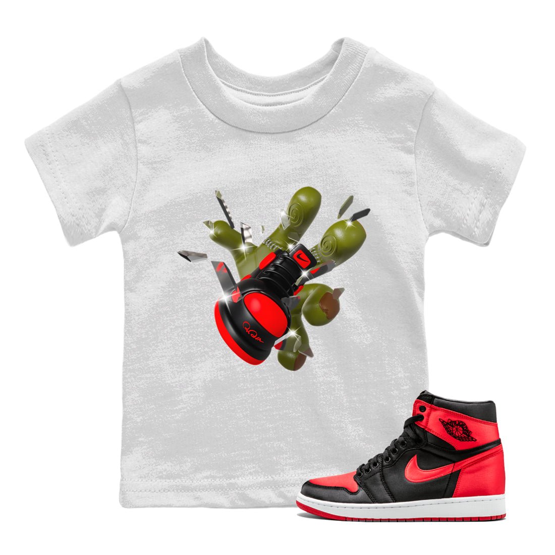 Air Jordan 1 Satin Bred shirt to match jordans Got Em Zombie Hand sneaker tees halloween dress AJ1 Satin Bred SNRT Sneaker Release Tees Baby Toddler White 1 T-Shirt