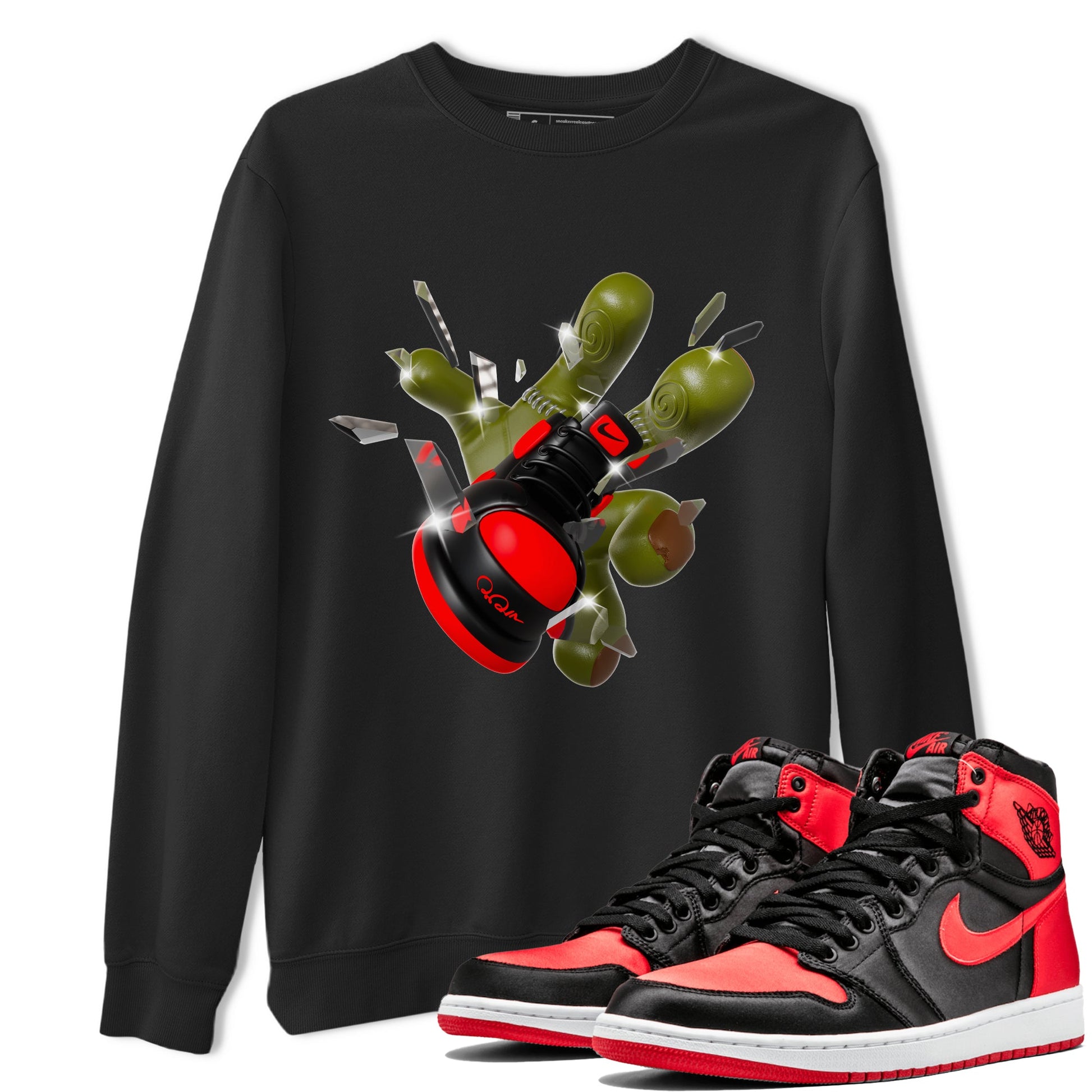 Air Jordan 1 Satin Bred shirt to match jordans Got Em Zombie Hand sneaker tees halloween dress AJ1 Satin Bred SNRT Sneaker Release Tees Unisex Black 1 T-Shirt