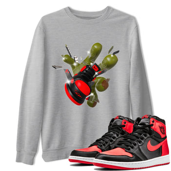 Air Jordan 1 Satin Bred shirt to match jordans Got Em Zombie Hand sneaker tees halloween dress AJ1 Satin Bred SNRT Sneaker Release Tees Unisex Heather Grey 1 T-Shirt