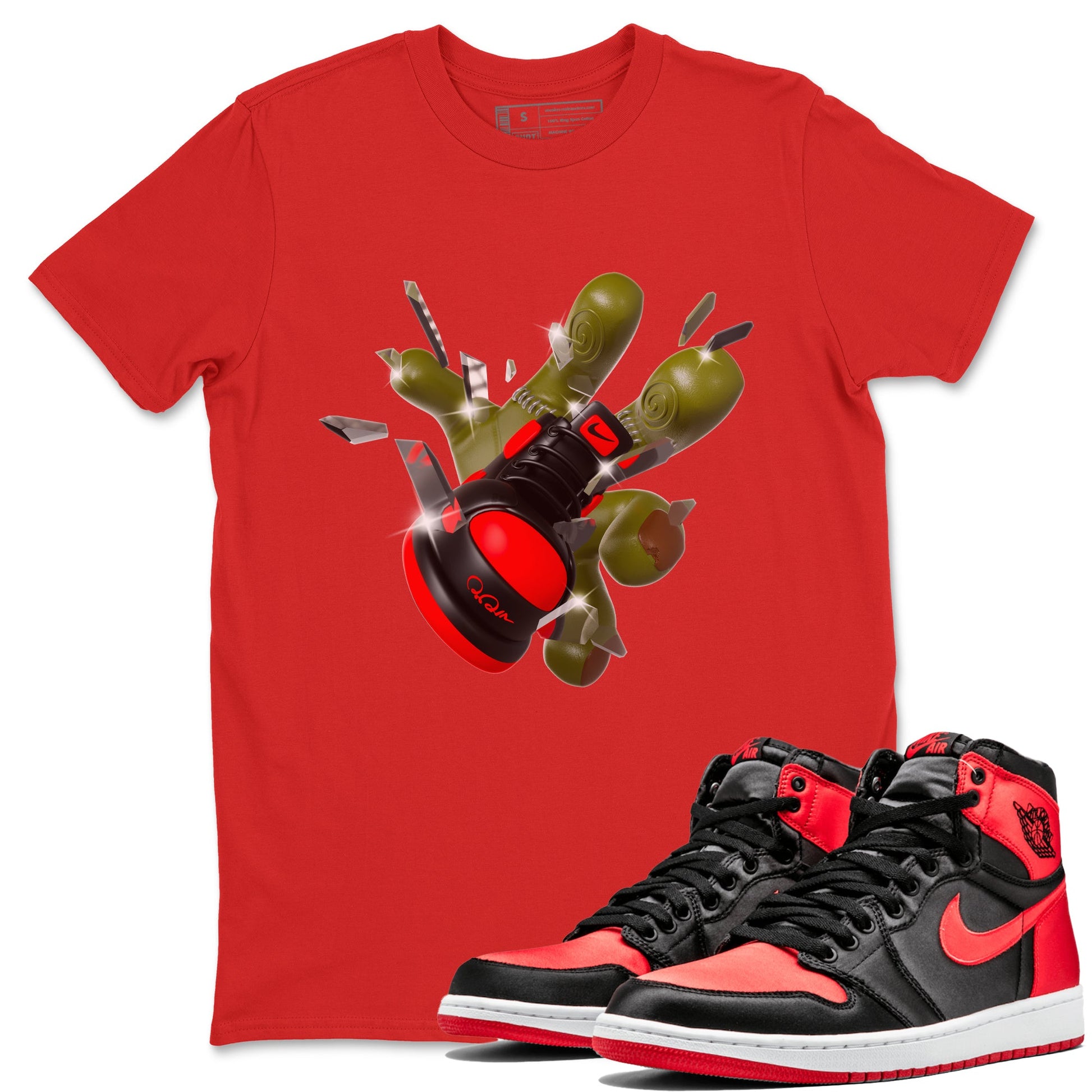 Air Jordan 1 Satin Bred shirt to match jordans Got Em Zombie Hand sneaker tees halloween dress AJ1 Satin Bred SNRT Sneaker Release Tees Unisex Red 1 T-Shirt