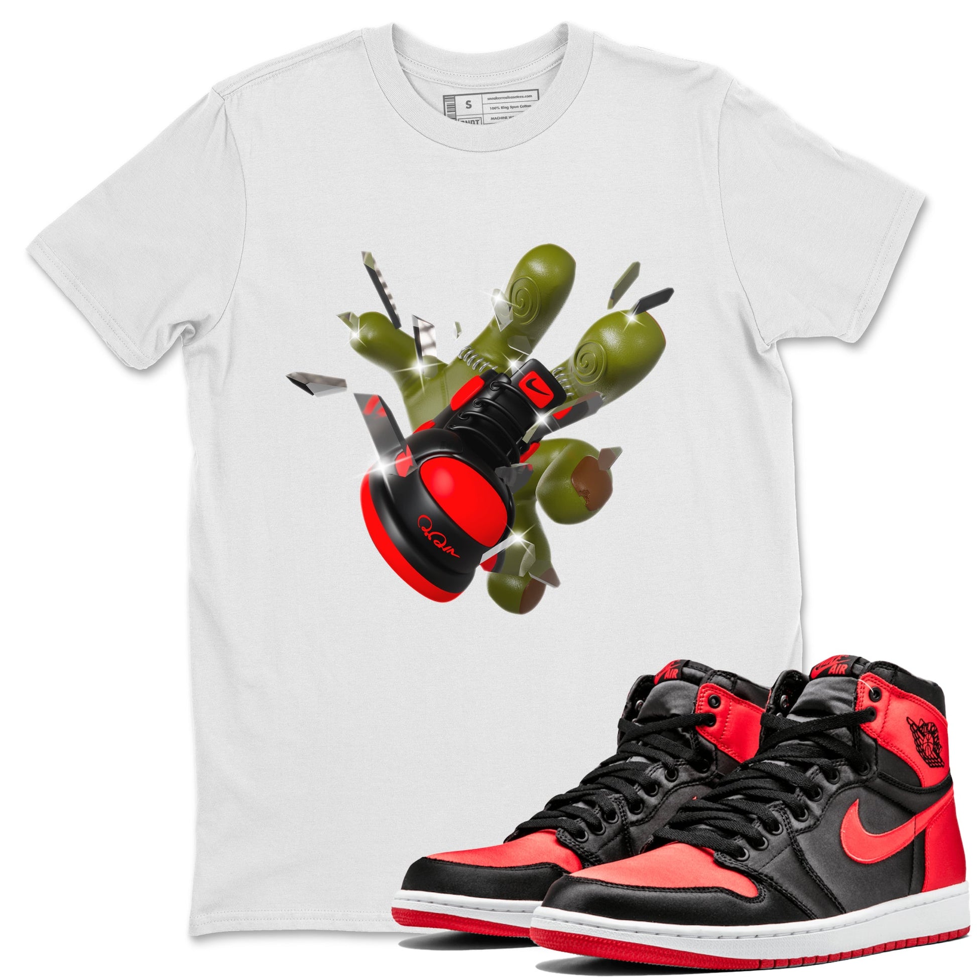 Air Jordan 1 Satin Bred shirt to match jordans Got Em Zombie Hand sneaker tees halloween dress AJ1 Satin Bred SNRT Sneaker Release Tees Unisex White 1 T-Shirt