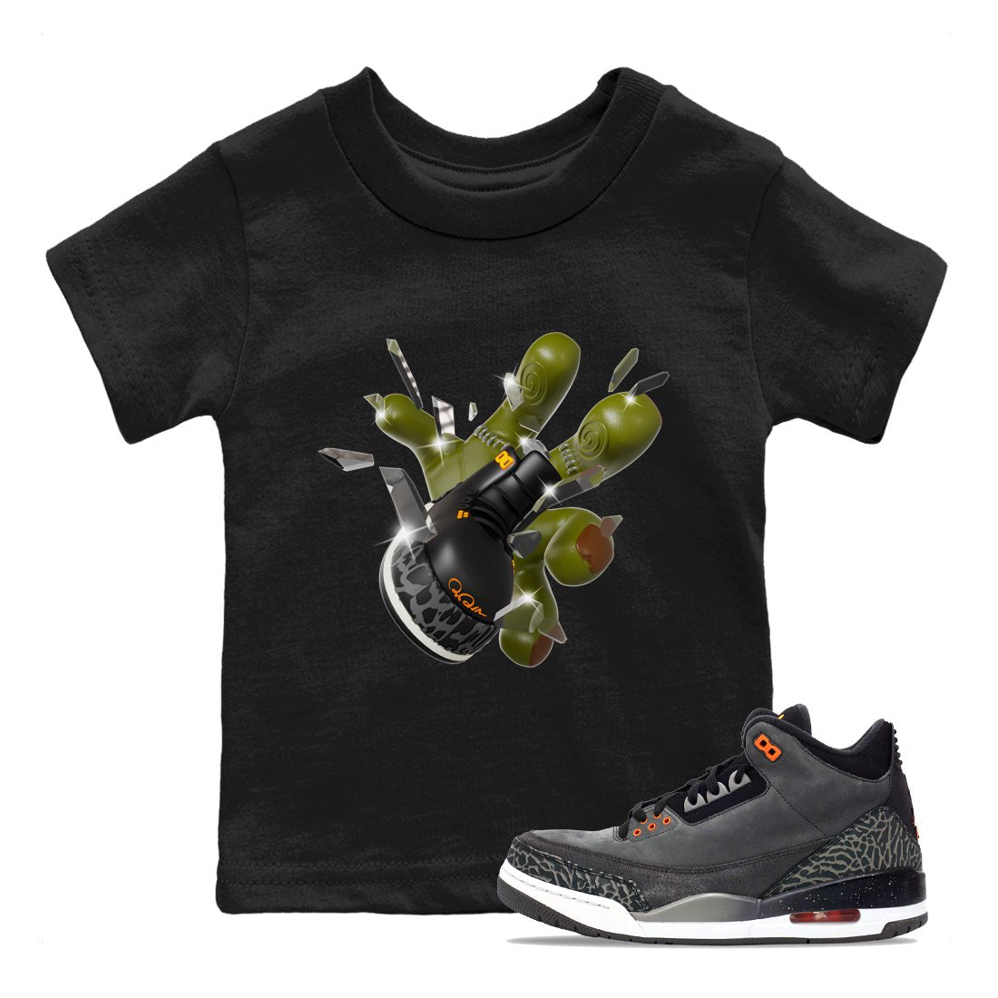 Air Jordan 3 Fear shirt to match jordans Got Em Zombie Hand sneaker tees halloween dress AJ3 Fear SNRT Sneaker Release Tees Baby Toddler Black 1 T-Shirt