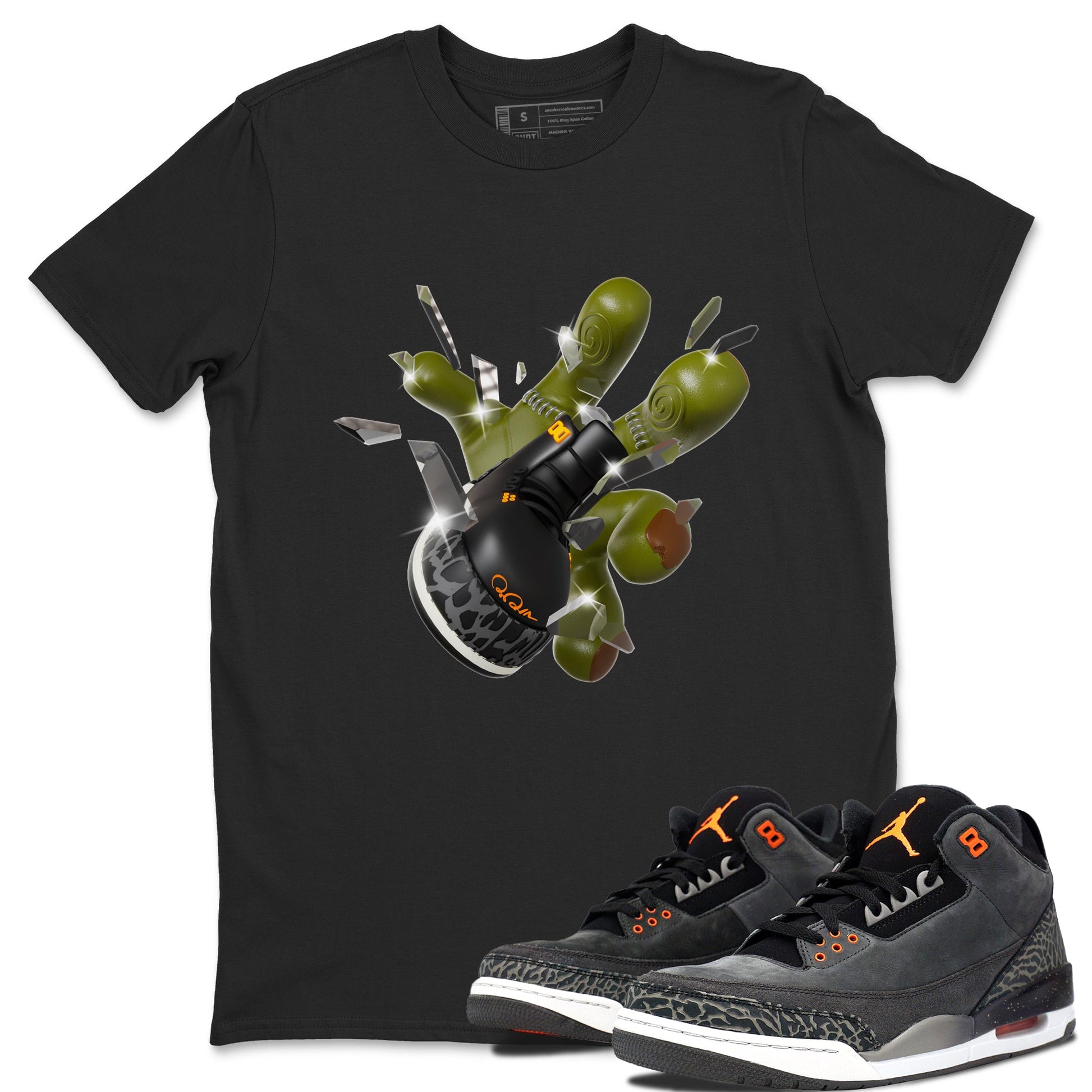 Air Jordan 3 Fear shirt to match jordans Got Em Zombie Hand sneaker tees halloween dress AJ3 Fear SNRT Sneaker Release Tees Unisex Black 1 T-Shirt
