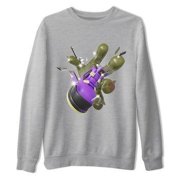 Air Jordan 4 Canyon Purple shirt to match jordans Got Em Zombie Hand sneaker tees halloween dress AJ4 Canyon Purple SNRT Sneaker Release Tees Unisex Heather Grey 2 T-Shirt