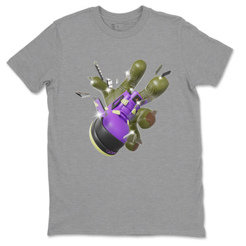 Air Jordan 4 Canyon Purple shirt to match jordans Got Em Zombie Hand sneaker tees halloween dress AJ4 Canyon Purple SNRT Sneaker Release Tees Unisex Heather Grey 2 T-Shirt